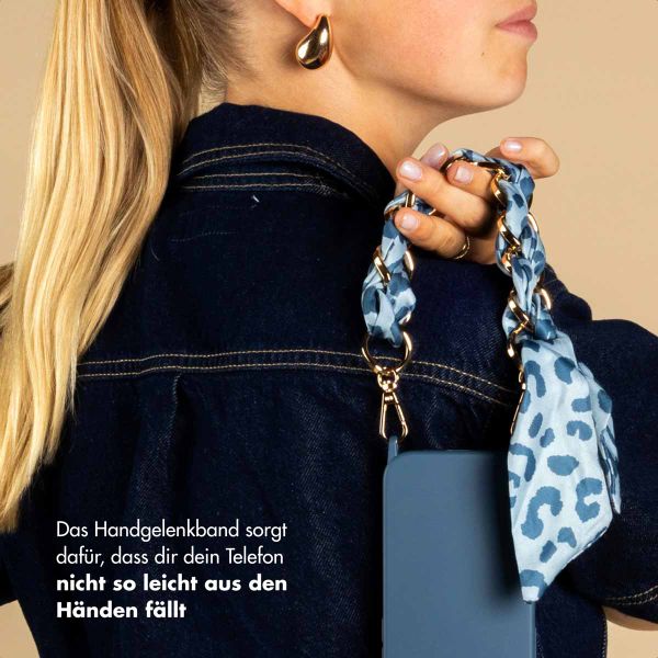 Selencia Luxus-Handyband mit Schal - Blau