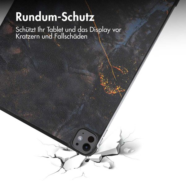 imoshion Design Trifold Klaphülle Apple iPad Pro 13 (2024) M4 - Black Marble