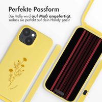 imoshion Silikonhülle design mit Band für das iPhone 15 - Flower Yellow