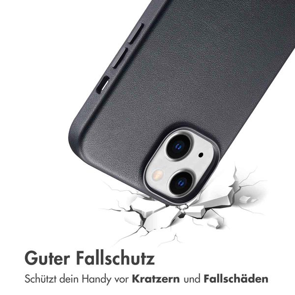 Accezz MagSafe Leather Backcover für das Apple iPhone 14 - Onyx Black