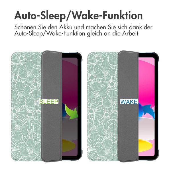 imoshion Design Trifold Klaphülle Apple iPad 11 (2025) 11 Zoll A16 / iPad 10 (2022) 10.9 Zoll - Botanica