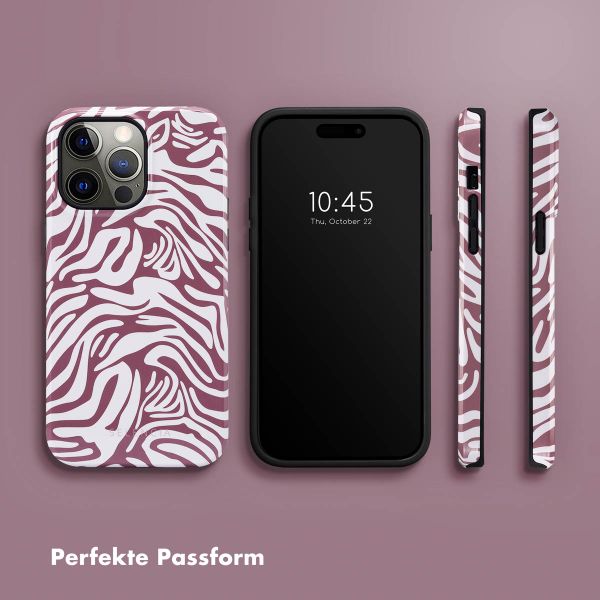 Selencia Vivid Tough Back Cover für das iPhone 14 Pro Max - Trippy Swirl Dark Rose