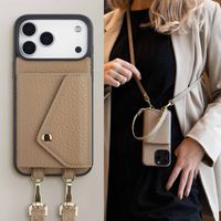 Selencia Sera HandyHülle mit Kordel und Umschlag-Kartenhalter Apple iPhone 18 Pro / 17 Pro - Taupe