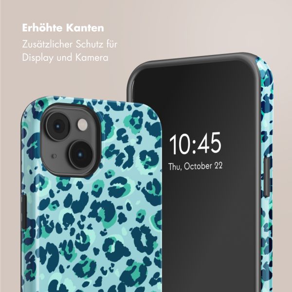 Selencia Vivid Tough Back Cover mit MagSafe für das iPhone 14 - Wild Spots Light Blue