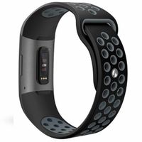 imoshion Silikonband Sport für die Fitbit Charge 3 / 4 - Schwarz / Grau