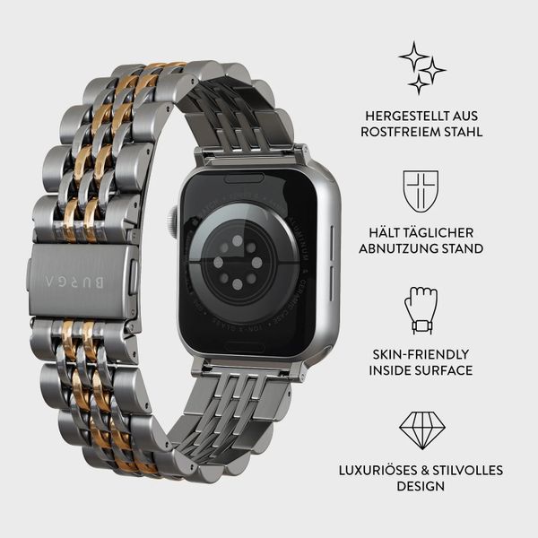 Burga Edelstahlarmband für Apple Watch | 38/40/41/42 mm - Platinum Gold