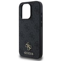 Guess 4G Metal Logo Back Cover MagSafe für das iPhone 15 Pro - Schwarz