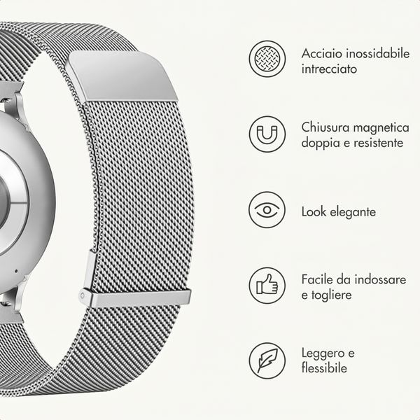 imoshion Mailändische Magnetarmband -   Universelle 20 mm Anschluss - Silber