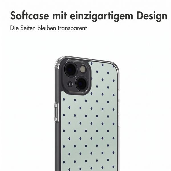 imoshion Design Hülle Apple iPhone 14 - Polka Dot Mintgroen