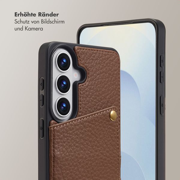 Selencia Nova HandyHülle mit Kordel und Kartenhalter Samsung Galaxy S26 - Mocha Brown