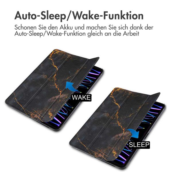 imoshion Design Trifold Klaphülle Apple iPad Pro 11 (2022/2021) - Black Marble