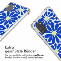 imoshion Design Hülle mit Band Samsung Galaxy A41 - Cobalt Blue Flowers Connect