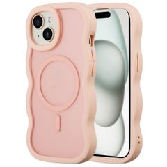 Selencia Wavy Backcover mit MagSafe Apple iPhone 15 - Soft Pink