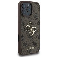 Guess 4G Metal Logo Back Cover für das iPhone 16 Pro - Braun