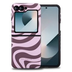 Selencia Vivid Back Cover Samsung Galaxy Z Flip 6 / Flip 7 FE - Wavy Swirl Pink Plum