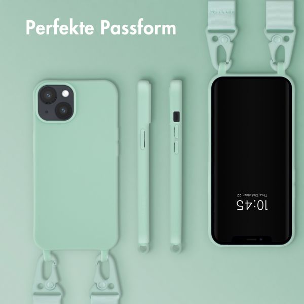 Selencia SilikonHülle mit abnehmbarem Band Apple iPhone 14 - Türkis