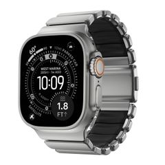 Nomad Stratos Armband für Apple Watch Series 1 - 11 / SE / Ultra (44/45/46/49 mm) - Black / Natural Titanium