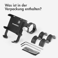 imoshion Handyhalterung für Fahrrad und Motorrad - Aluminium - Leicht - Verstellbar - Schwarz