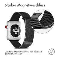 imoshion Magnetisches Milanaise Armband für das  Apple Watch Series 1 - 11 / SE / Ultra (44/45/46/49 mm) - Größe M - Schwarz