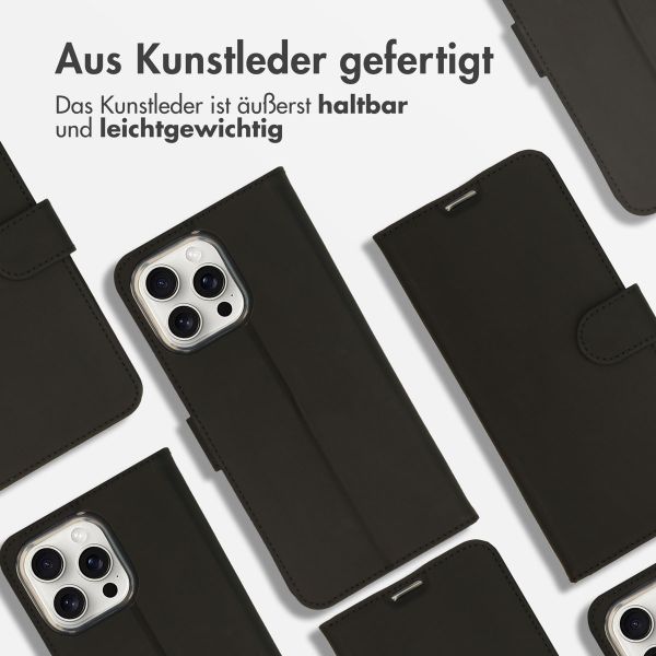 Accezz Wallet TPU Klapphülle für das iPhone 16 Pro Max - Schwarz