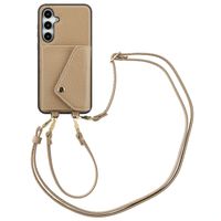 Selencia Sera Kordel-Hulle mit Kartenhalter-Umschlag für das Samsung Galaxy A35 - Beige