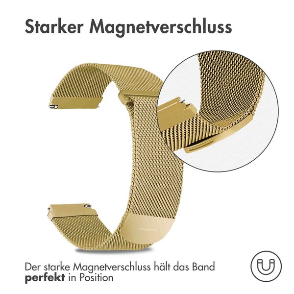 imoshion Magnetisches Milanaise Armband -   Universelle 22 mm Anschluss - Größe M - Gold