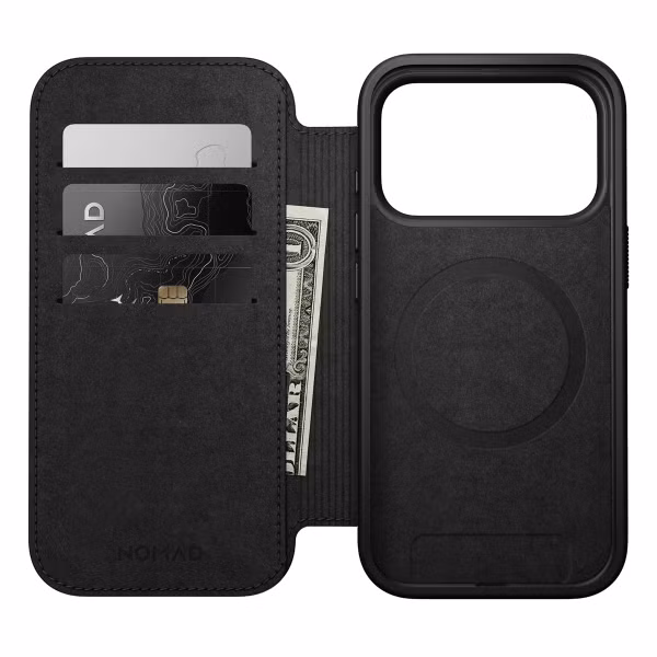 Nomad Modern Leather Folio Klapphülle Apple iPhone 17 Pro - Braun