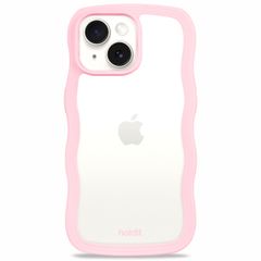 Holdit Wavy Case für das iPhone 13/14/15 - Pink / Transparent