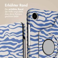 imoshion 360° drehbare Design Klapphülle Samsung Galaxy Tab A9 Plus - White Blue Stripes