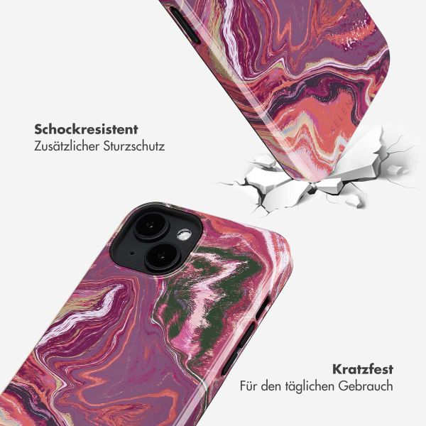 Selencia Vivid Tough Back Cover MagSafe für das iPhone 14 - Marble Purple