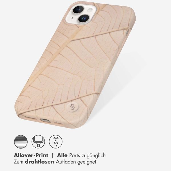 Selencia Aurora Fashion Back Case für das iPhone 14 Plus - ﻿Strapazierfähige Hülle - 100 % recycelt - Earth Leaf Beige