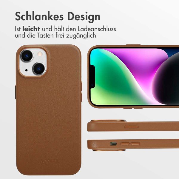 Accezz MagSafe Leather Backcover für das Apple iPhone 14 - Sienna Brown