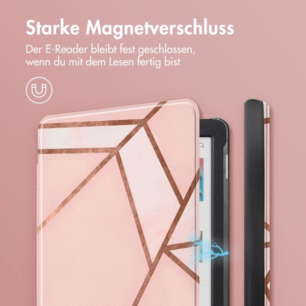 imoshion Design Slim Hard Case Sleepcover für das Kobo Clara Colour / Clara BW / Tolino Shine 5 / Shine Color - Pink Graphic