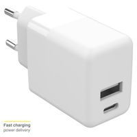 Accezz Wandladegerät - Ladegerät - USB-C- und USB-Anschluss - Power Delivery - 20 Watt - White