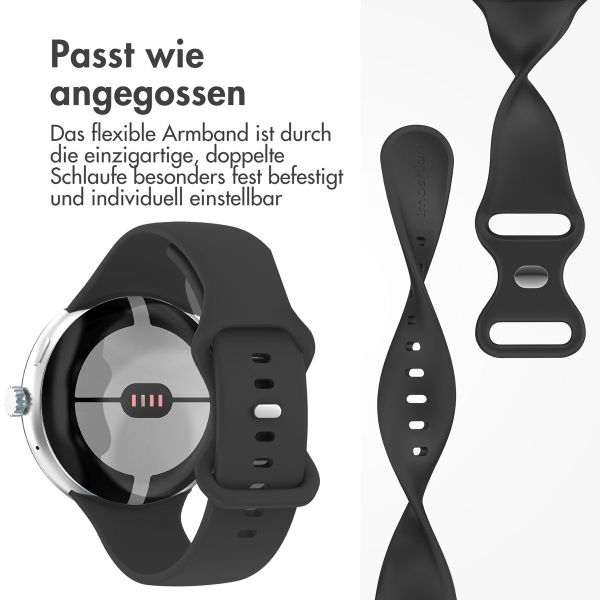 imoshion Silikon-Armband⁺ für  Google Pixel Watch 3 / 4 (45 mm) - Größe L - Schwarz