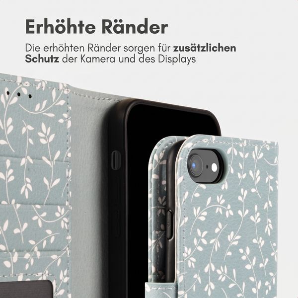 imoshion Design Klapphülle Apple iPhone 17e / 16e - Smoke Green Flowers