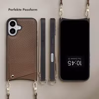 Selencia Nova HandyHülle mit Kordel und Kartenhalter Apple iPhone 16 - Mocha Brown