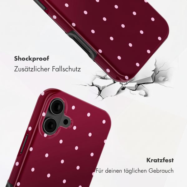 Selencia Vivid Back Cover Apple iPhone 16 - Happy Dots Burgundy