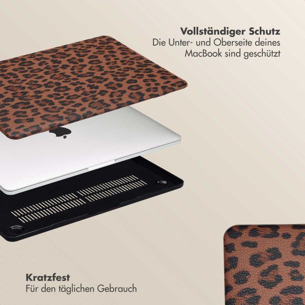 Selencia Sabi Laptop Cover Leopardenmuster Apple MacBook Pro 14 Zoll (2021 / 2023 M3 chip / 2024 M4 chip / 2025 M5 chip) - Mocha Brown