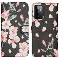 imoshion Design TPU Klapphülle Samsung Galaxy A72 - Blossom Watercolor Black