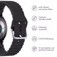 imoshion Wave Silikonarmband für das  Samsung Galaxy Watch 4 / 5 / 6 / 7 / FE (20 mm) - Schwarz