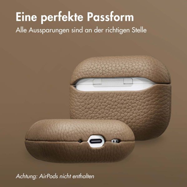 Accezz Echtes Leder Case Apple AirPods Pro 3 - Taupe