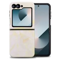 Selencia Vivid Back Cover Samsung Galaxy Z Flip 6 / Flip 7 FE - Golden Beige Marble