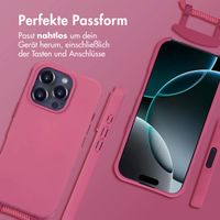 imoshion Color Backcover mit abnehmbarem Handykette und MagSafe Apple iPhone 16 Pro - Raspberry