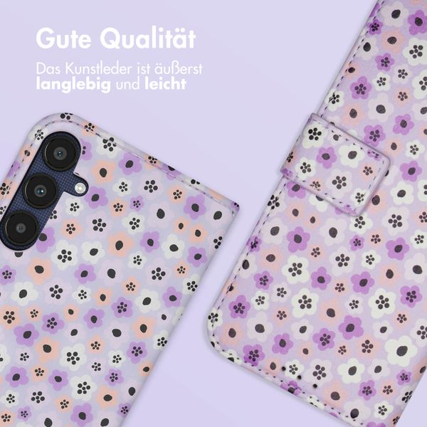 imoshion Design Klapphülle für das Samsung Galaxy A25 (5G) - Purple Flowers