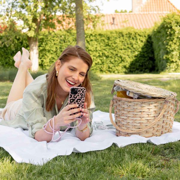 imoshion Silikonhülle design mit Band für das Samsung Galaxy A56 - Animal Pink