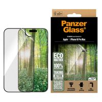 PanzerGlass ﻿Ultra Wide Fit Recycelter Antibakterieller Screen Protector Matrix inkl. Applikator für das Apple iPhone 16 Pro Max