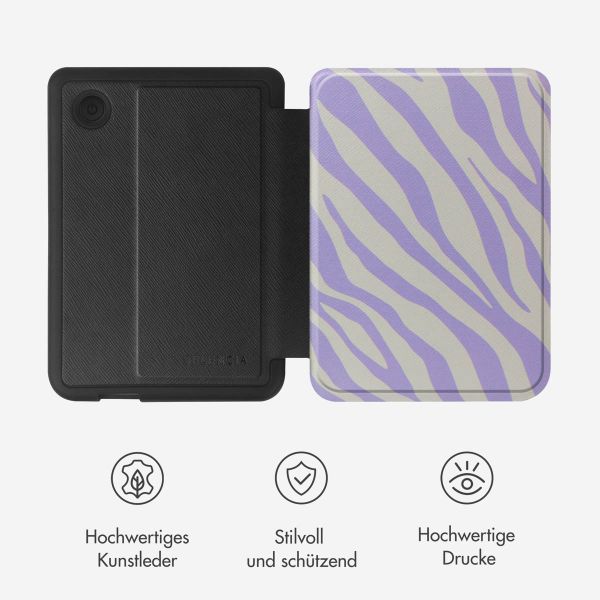 Selencia Vivid Klapphülle Kobo Clara Colour / Clara BW - Zebra Light Lilac