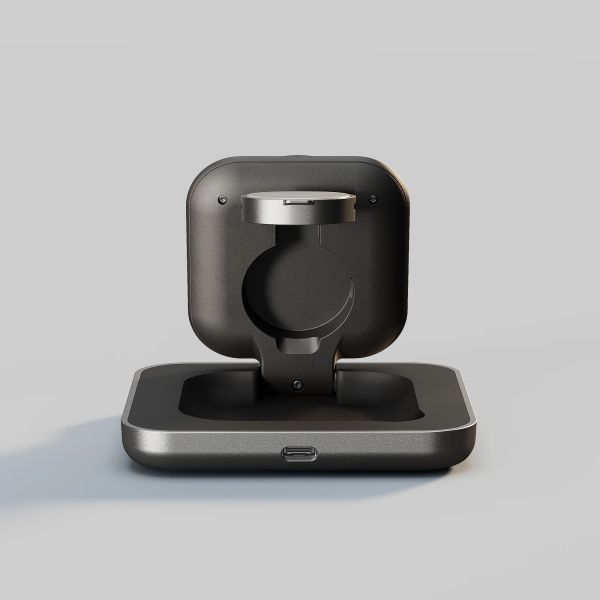 Zens Nightstand Charger Pro 2 next gen - Kabelloses Ladegerät für Telefon / Earbuds / Apple Watch - MagSafe und Qi2 - Schwarz