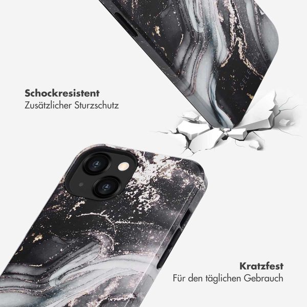 Selencia Vivid Tough Back Cover für das iPhone 13 - Chic Marble Black